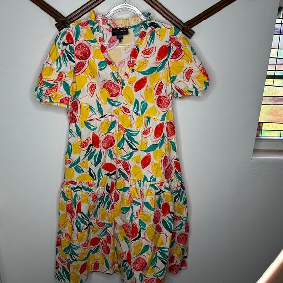 Donna Morgan Fruit Print Cotton Midi Dress - Picture 3 of 7